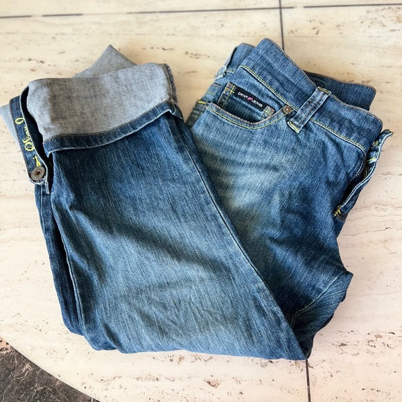 Vintage DKNY Women's Cropped Denim Boyfriend Jeans - Picture 1 of 13